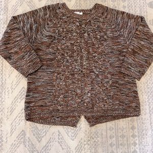 CLEO XL Ladies Knit Sweater, Multi-colors with shades of browns/blacks, like new